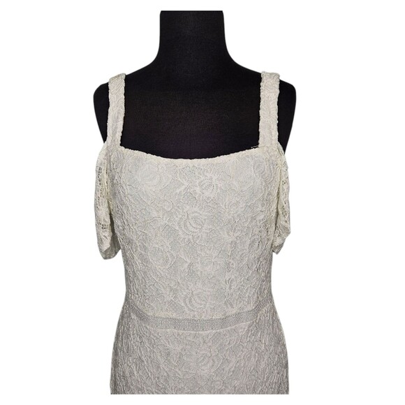 RALPH LAUREN LRL Lace Maxi Dress Size 8 White Sleeveless Elegant Bridal READ - Picture 2 of 12